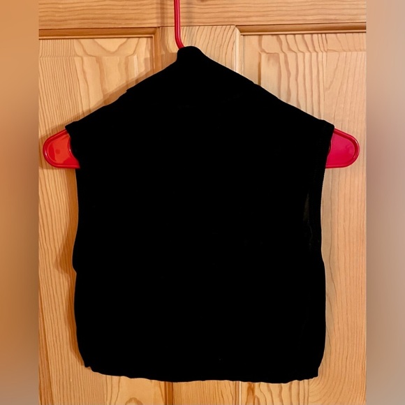 Orvis Black 100% Silk Sleeveless Cropped Turtleneck Top Size S/M Light Ribbed - Picture 8 of 12